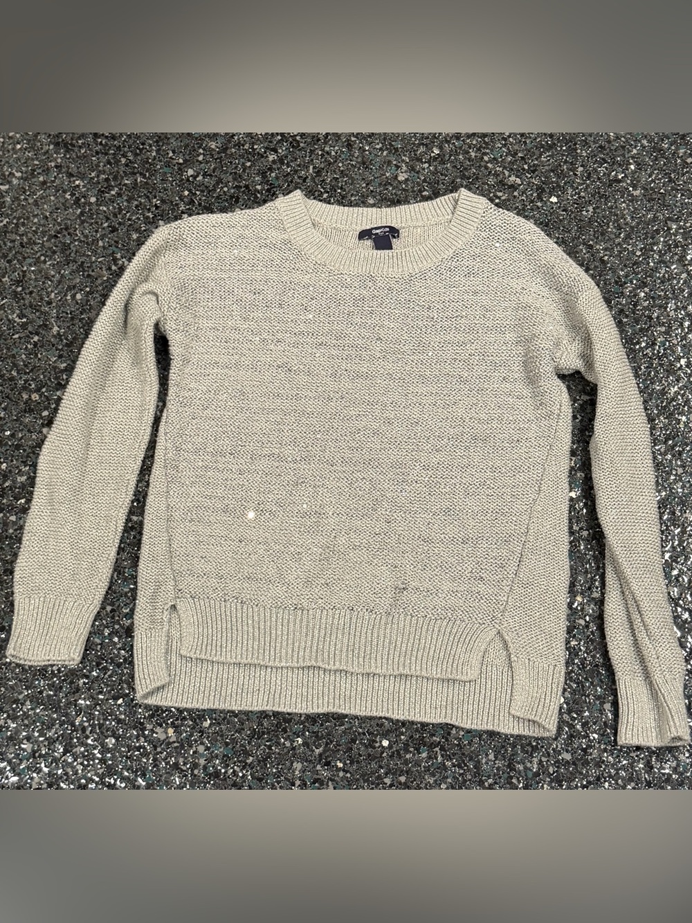 GapKids Boys Knit Pullover Sweater Crew Neck Long Sleeve Gray L 10-11Y